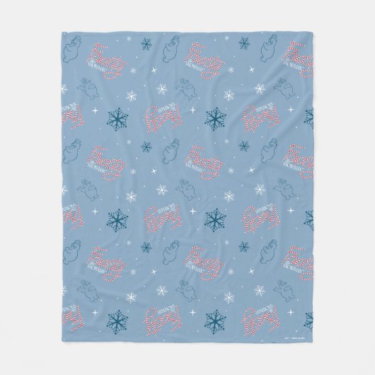 Frosty the Snowman Blue Snowflake Pattern Fleece Deken (Voorkant)