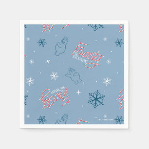 Frosty the Snowman Blue Snowflake Pattern Servet
