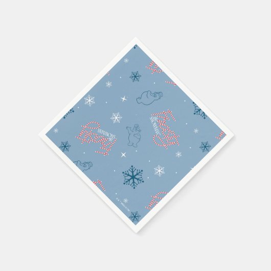 Frosty the Snowman Blue Snowflake Pattern Servet (Hoek)