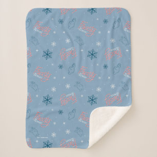 Frosty the Snowman Blue Snowflake Pattern Sherpa Deken