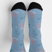 Frosty the Snowman Blue Snowflake Pattern Sokken (Top)