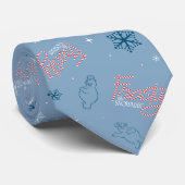 Frosty the Snowman Blue Snowflake Pattern Stropdas (Opgerold)