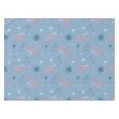 Frosty the Snowman Blue Snowflake Pattern Tafelkleed (Voorkant (Horizontaal))