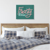 Frosty the Snowman Candy Cane Logo Canvas Afdruk (Insitu (Slaapkamer))