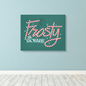 Frosty the Snowman Candy Cane Logo Canvas Afdruk (Insitu (Houten vloer))