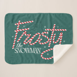 Frosty the Snowman Candy Cane Logo Sherpa Deken