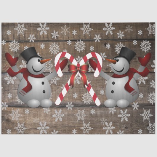 Frosty The Snowman Candy Canes Snowflakes  Tissuepapier (Voorkant)