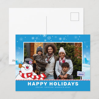 Frosty The Snowman | Gelukkig Kerstfeest Familie F Feestdagenkaart