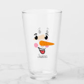 Frosty the Snowman Happy Face Glas (Voorkant)