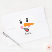 Frosty the Snowman Happy Face Ronde Sticker (Envelop)