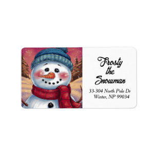 Frosty the Snowman Return Adreslabel Etiket