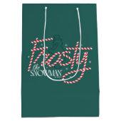 Frosty the Snowman Suikerstok Logo Medium Cadeauzakje (Achterkant)