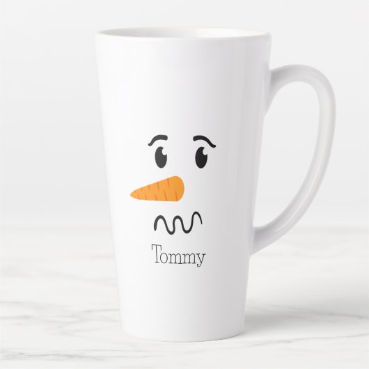 Frosty the Snowman Verwarren Gezicht Latte Mok (Rechts)
