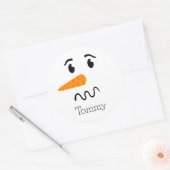 Frosty the Snowman Verwarren Gezicht Ronde Sticker (Envelop)