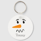 Frosty the Snowman Verwarren Gezicht Sleutelhanger (Voorkant)