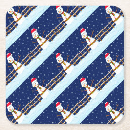 Frosty the Snowman Vierkante Kartonnen Onderzetter