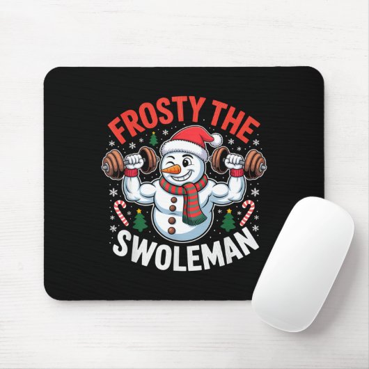 Frosty The Swoleman Funny Gym Swole Bro Snowman Muismat (Met muis)