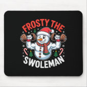 Frosty The Swoleman Funny Gym Swole Bro Snowman Muismat (Voorkant)