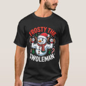 Frosty The Swoleman Funny Gym Swole Bro Snowman T-shirt (Voorkant)