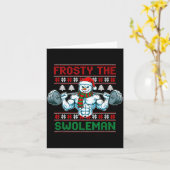 Frosty The Swoleman Ugly Christmas Sweater Funny S Kaart (Gele Bloem)