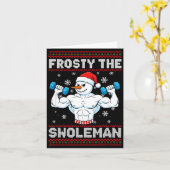 Frosty The Swoleman Ugly Christmas Sweater Funny S Kaart (Gele Bloem)