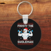 Frosty The Swoleman Ugly Christmas Sweater Funny S Sleutelhanger (Voorkant)