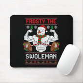 Frosty The Swoleman Ugly Christmas Sweater Funny X Muismat (Met muis)