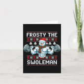 Frosty The Swoleman Ugly Funny Christmas Snowman W Kaart (Voorkant)
