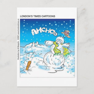 Frosty vecht tegen de griep grappige kerstcadeautj feestdagenkaart