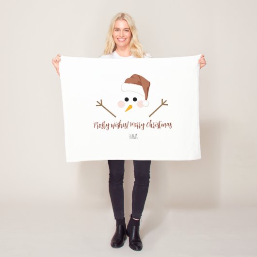Frosty wensen! vrolijk kerstfeest fleece deken (In situ)