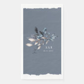 Frosty Winter Bloemen Monogram Huwelijk Servet (Voorkant)