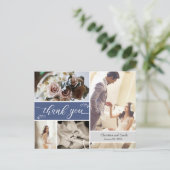 Frosty Winter Blue Wedding Bedankt Briefkaart (Staand voorkant)