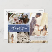 Frosty Winter Blue Wedding Bedankt Briefkaart (Voorkant / Achterkant)