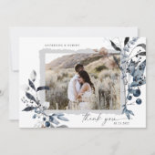 Frosty Winter Floral Dank u bruiloft Kaart (Voorkant)