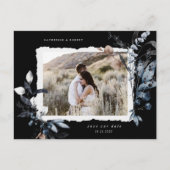 Frosty Winter Floral Enregistrer La Date Carte Pos (Devant)