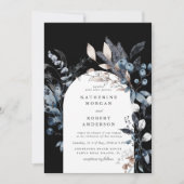 Frosty Winter Floral Faire-part de mariage (Devant)