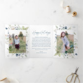 Frosty Winter Foliage Chic Noël 4 Carte photo (Intérieur)