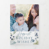 Frosty Winter Foliage Chic Noël 4 Carte photo (Page de couverture)