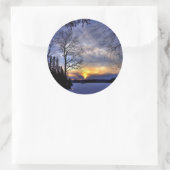 Frosty Winter Night Ronde Sticker (Tas)
