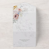 Frosty Winter Pastel Floral Modern Drie Diner All In One Uitnodiging (Buitenkant)