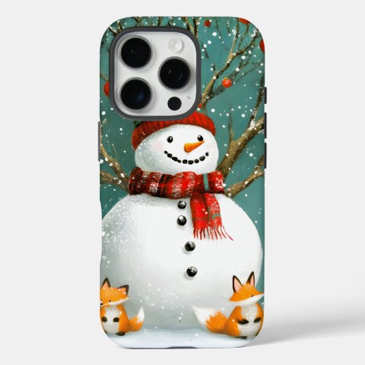 Frosty Winter Whimsical Snowman Fox Wonderland Case-Mate iPhone Case (Achterkant)