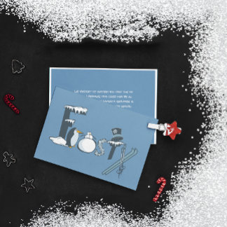 Frosty Word Art Flat Christmas Kaart