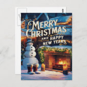 Frostys Fireside Festiviteiten Briefkaart (Voorkant / Achterkant)