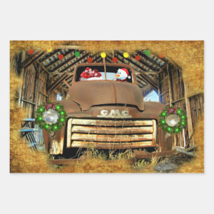 Frosty's GMC Truck-kerstrun Inpakpapier Vel