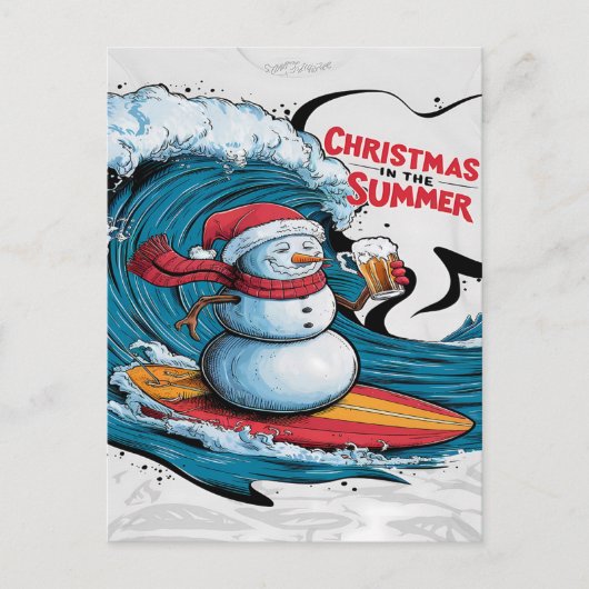 Frostys Kerst Surfin Brew Briefkaart (Voorkant)