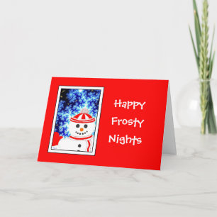 FROSTY'S NACHT Snowman Design Wenskaart Feestdagen Kaart