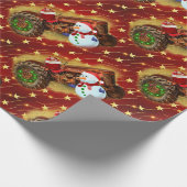 Frosty's  Rode Tractor kerst Cadeaupapier (Hoek)