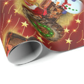 Frosty's  Rode Tractor kerst Cadeaupapier (Rol Hoek)