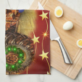 Frosty's Rode Tractor kerst Theedoek (Quarter Fold)