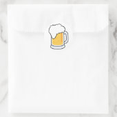 Frothy Cartoon Glas Bier Mok met Bier Ronde Sticker (Tas)